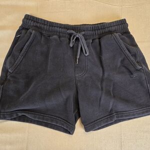 Hollister Mens Sweat Shorts Black Size Small Drawstring Logo Casual